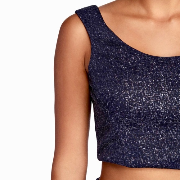 NWT Windsor Midnight Navy Blue Two-Piece Glitter Shimmer Prom Gown Dress Bodycon - Picture 11 of 13